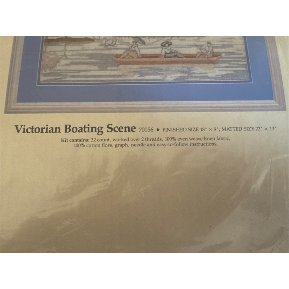 VTG Cross Stitch Embroidery Craft Kit Victorian‎ Boating Scene-Something Special - Picture 3 of 5